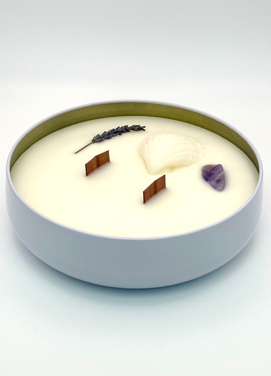 14oz Coastal Lavender Candle ~ Natural Coconut Wax + Wooden Wick + Essential Oils