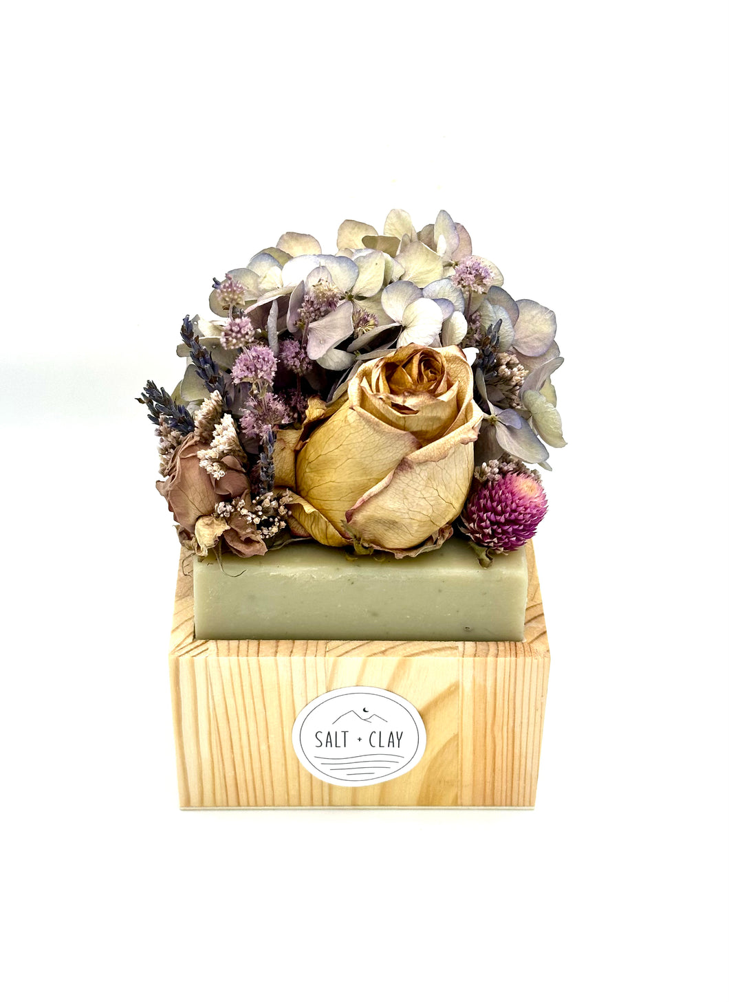 French Lavender Flower Soap ~ With Homegrown Dried Bouquet ~ Olive Oil + Lavender Essential Oil ~ For Face, Hands & Body ~ 16oz Soap Block