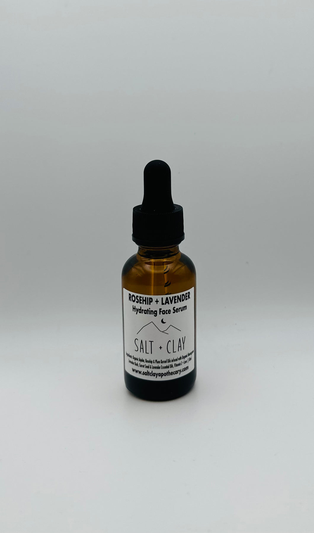 Rosehip + Lavender Hydrating Face Serum ~ 1oz Glass Bottle with Dropper ~ Organic + Vegan